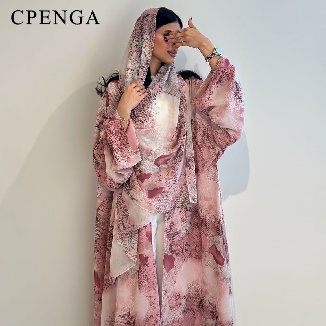 Abaya Modest Wear - Роскошное розовое платье-абайя из шифона с