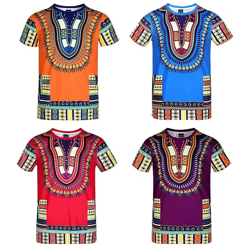 Dashiki Shirt Men - Летняя футболка Harajuku с 3D принтом