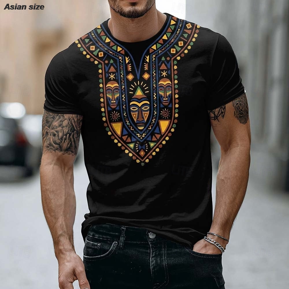Dashiki Shirt Men - Мужская футболка 2026 с африканским племенным