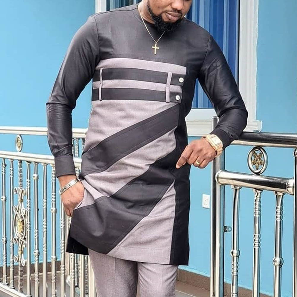 Dashiki Shirt Men - Футболка мужская из полиэстера, с длинным