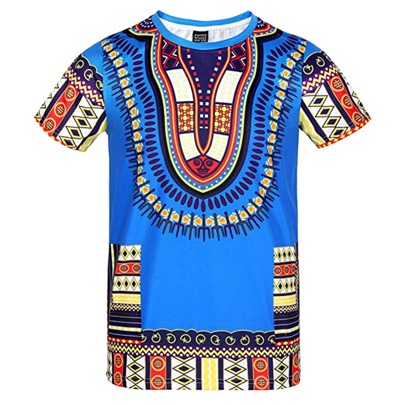 Летняя футболка Harajuku с 3D  – обзор и цена Dashiki Shirt Men