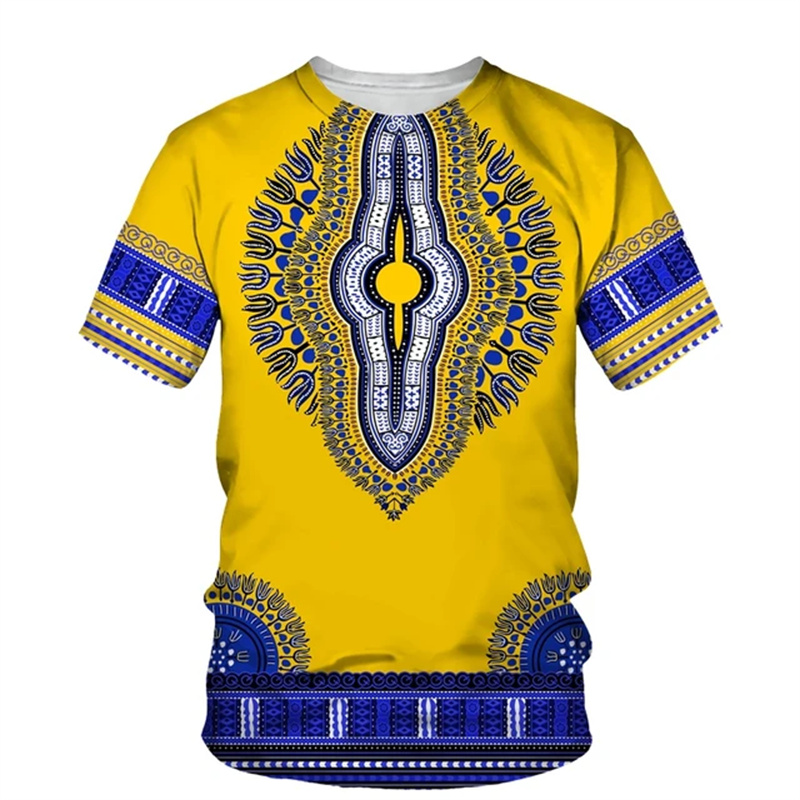 Летняя футболка Harajuku с 3D  – обзор и цена Dashiki Shirt Men