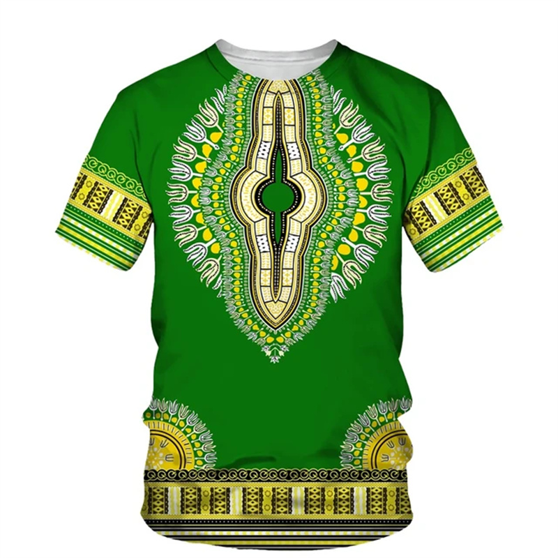 Летняя футболка Harajuku с 3D  – обзор и цена Dashiki Shirt Men